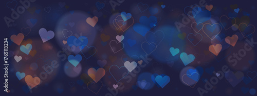 Colorful Heart Bokeh Background for Romantic Designs and Decorations