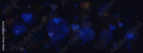 Colorful Heart Shapes in Blue Background for Romantic Decor