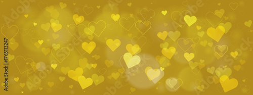 Yellow Hearts Background for Love and Romance Themes, Perfect for Celebrations and Invitations