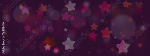 Starry Background with Purple and Pink Bokeh Effects for Design and Decor