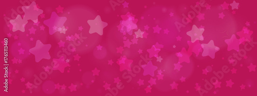 Bright Pink Background with Stars and Bokeh Effect Ideal for Celebrations and Parties