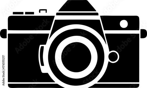 Cartoon camera illustration, camera icon clipart vector on transparent background, Classic Camera Silhouette Set Clipart