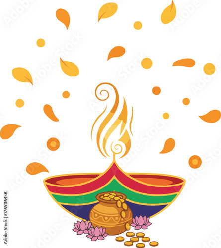 Modern Lamp Vector Illustration with Light and Home Decor Concept