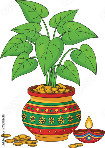 Jar Full of Money Vector Illustration for Savings and Wealth Concept