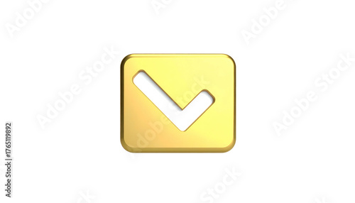 A gold square, rounded, with a white checkmark inside, floating on a black background Free Download A gold square, rounded, with a white checkmark inside, floating on a black background - GFXLoad