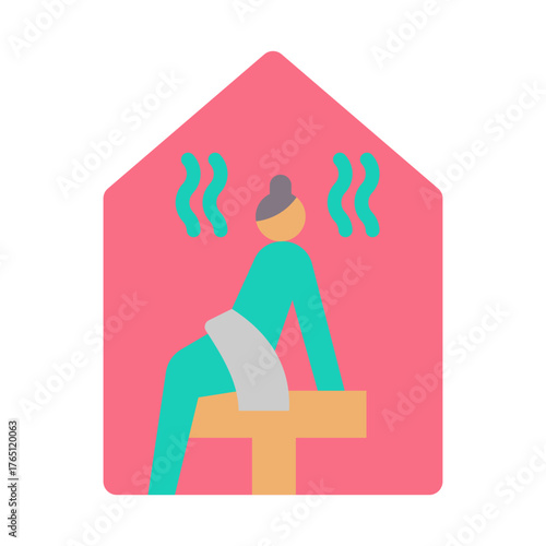 Steam Room Icon - Flat Color