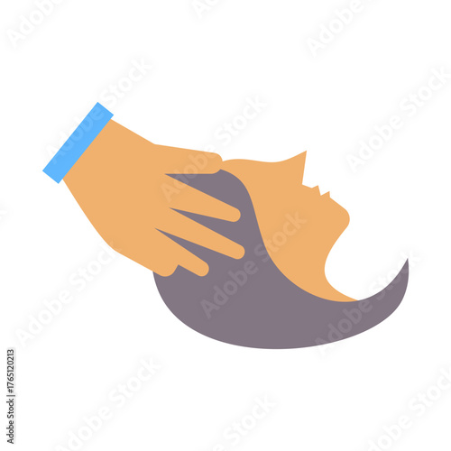 Scalp Massage Icon - Flat Color