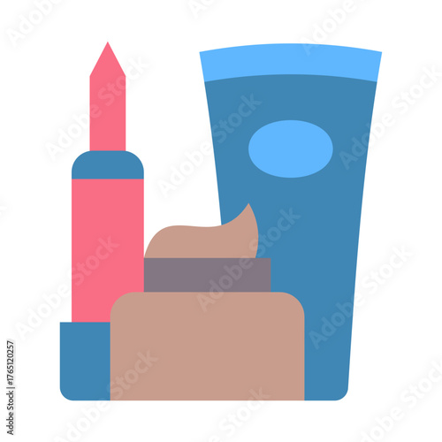 Beauty Products Icon - Flat Color