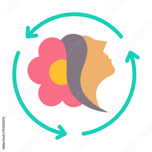 Skincare Routine Icon - Flat Color