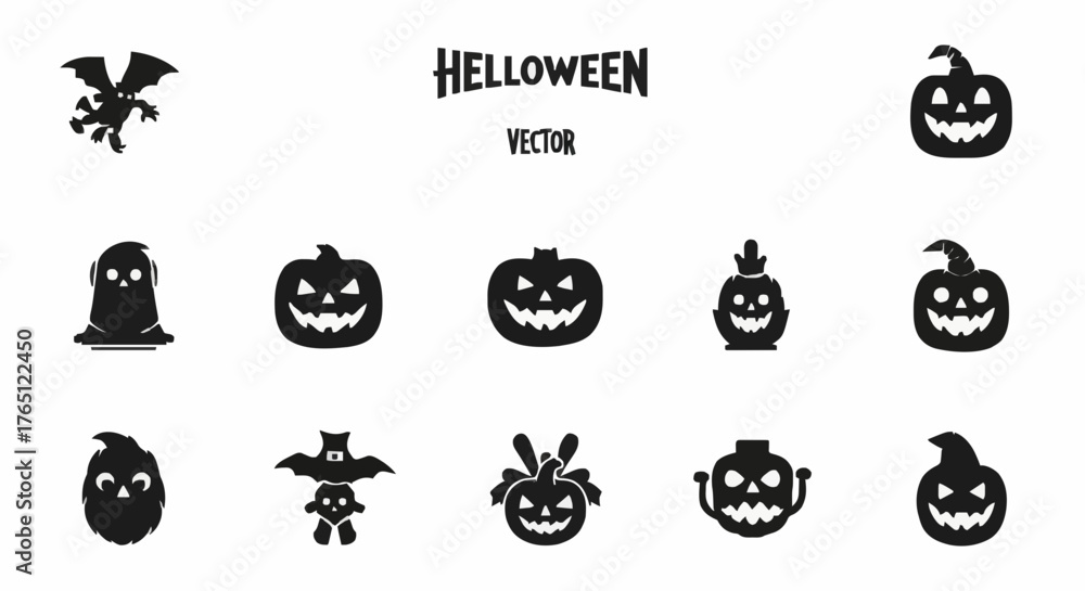 Obraz premium Helloween, vector, illustration, horror, icon