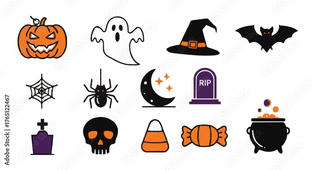 Obraz premium Helloween, vector, illustration, horror, icon