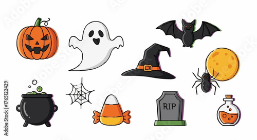 Helloween, vector, illustration, horror, icon