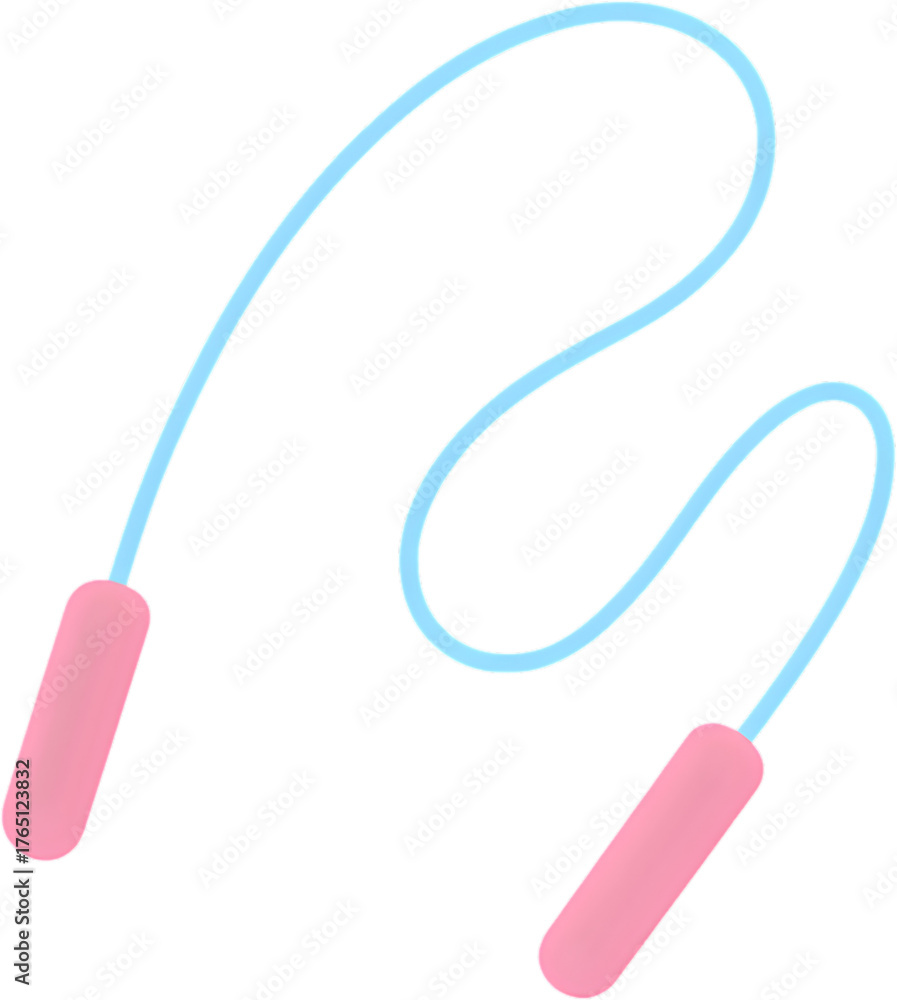 Obraz premium Jump rope icon transparent background alpha channel pastel fitness cardio workout summer activity clipart isolated PNG for branding social media and web design