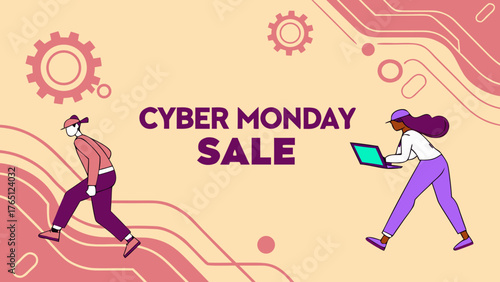 Cyber monday sale deals and discounts on electronics and gadgets for online shopping event promotion day