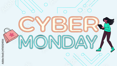 Cyber monday sale online shopping deals and discounts for electronics apparel and gifts promotion event