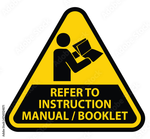 Caution Sign Indicating Need to Refer to Instruction Manual or Booklet