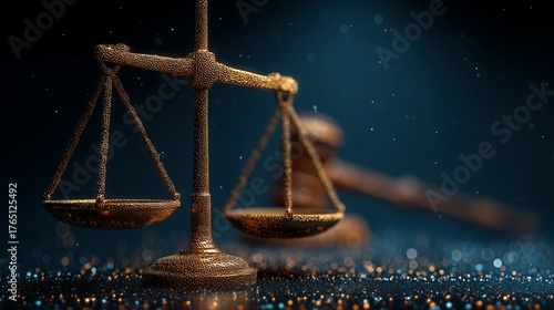 Golden Scales Symbolizing Justice and Fairness, law