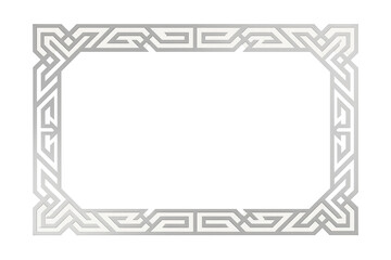 Celtic knot silver geometric rectangle frame border