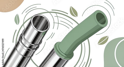 Reusable Metal and Silicone Straws with Eco-Friendly Design Elements.