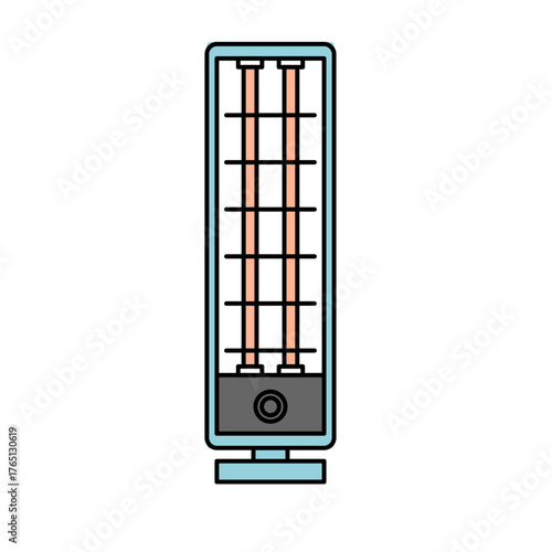 冬の暮らしをやさしく照らす電気ストーブのかわいいベクターイラスト｜家庭のぬくもりと快適さを表現したシンプルなデザイン