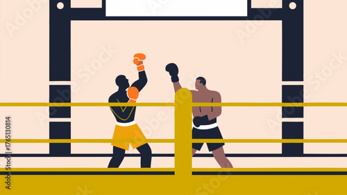 Boxers Ready to Fight in Boxing Ring