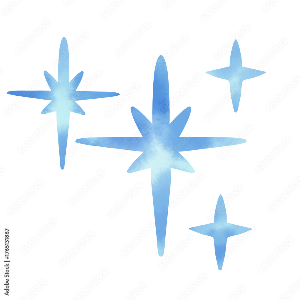 Fototapeta premium Simple and cute light blue star illustration