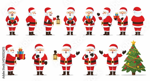 Christmas Santa vector set