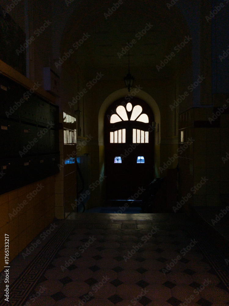 Fototapeta premium Suspiria style i7old house door art nouveau