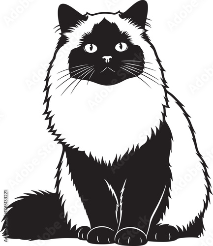 Elegant cat silhouette graphic furry friend animal design isolated pet domestic feline companion mammal cute kitty kitten art style print element