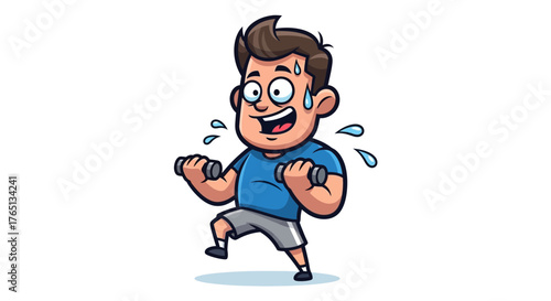 Man exercising with dumbbells