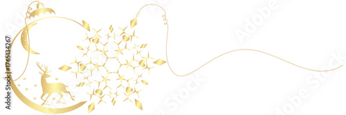 line art snowflake and christmas ball illustration christmas