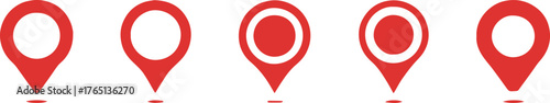 minimal red location pin icons vector set ai eps svg png jpeg clean map markers for design projects