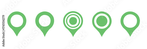 gps location pin vector pack green map marker icons ai eps svg png jpeg scalable icons for ui ux