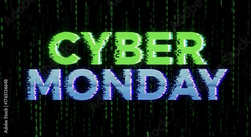 Cyber Monday sale design, perfect for banners, ads, and promotions. Capture the digital excitement with this tech-themed graphic. Engage shoppers for deals!