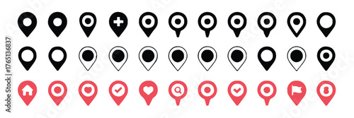 map markers and pins bundle ai eps jpeg png scalable vector icons for navigation apps ui ux design