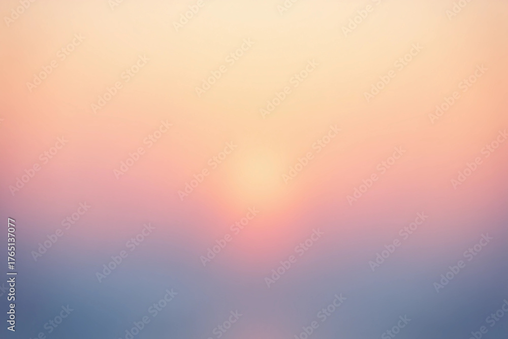 Obraz premium Aesthetic blurry sunset gradient background with soft transitions of light peach, pink, and blue for artistic designs.