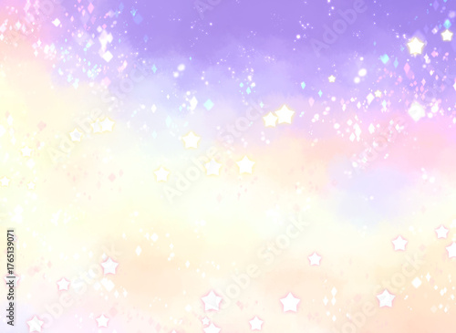 ハロウィンイメージの可愛い夜空の背景