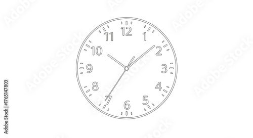 Illustration of a clock, showing the time at 1010