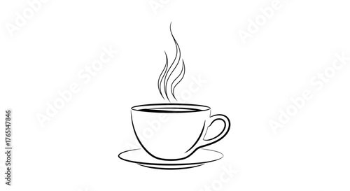 Illustration of a steaming cup of coffee