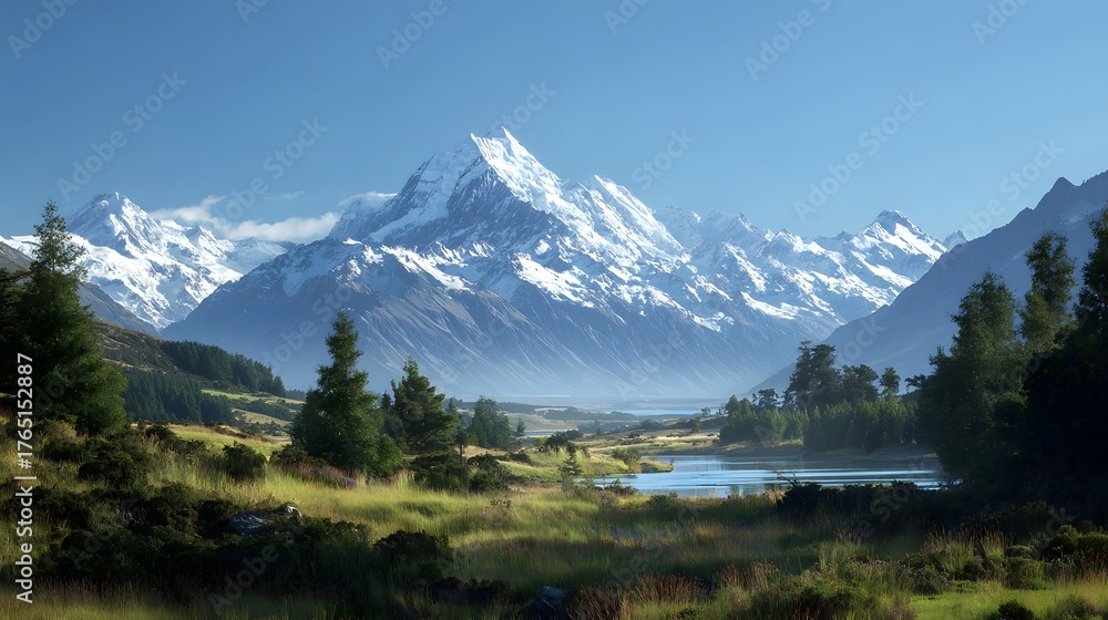 Fototapeta premium photo realistic image mountain, landscape, generation AI