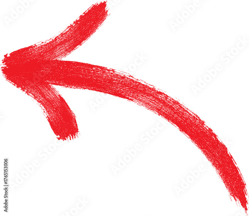 Red arrow pointing left grunge