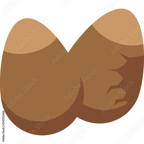 Two Brown Cracked Eggs Side By Side With A Transparent Background Representing Food And Breakfast Concepts