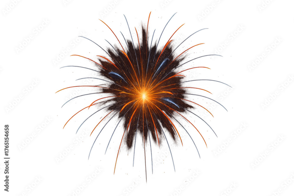 Obraz premium Bright exploding firework illuminating transparent background, celebrating festive moments and special events