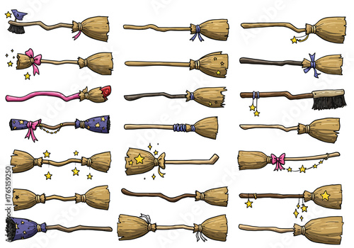 Whimsical Witch Brooms A Collection of Magical Sweeping Tools