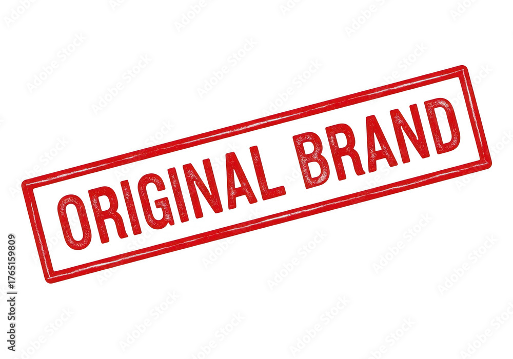 Fototapeta premium Red neon sign original brand isolated on transparent background