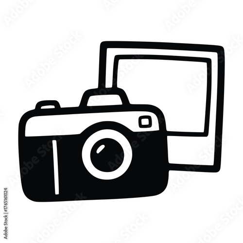 Camera and Instant Photo Capturing Memories in a Simple Design.