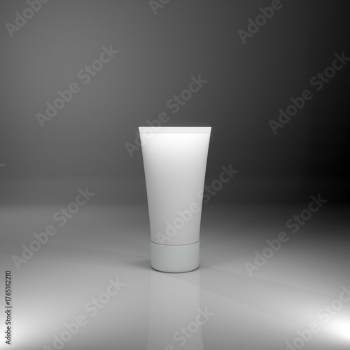 white plastic creame tube mockup