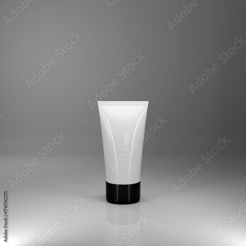 white plastic creame tube mockup