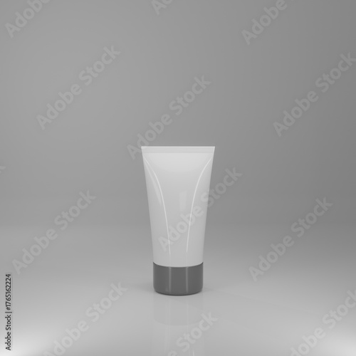 white plastic creame tube mockup