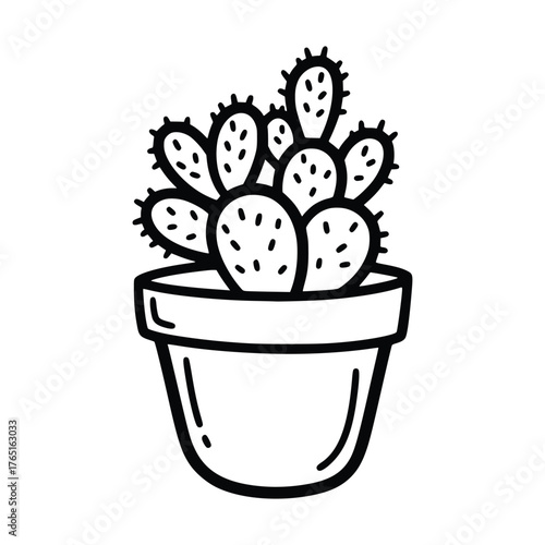 cactus in a pot vector